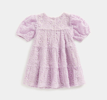 Mothercare Purple Embroidered Tiered Dress