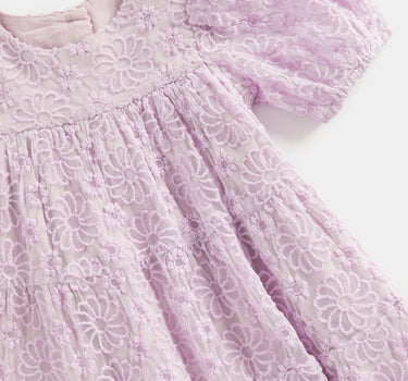 Mothercare Purple Embroidered Tiered Dress
