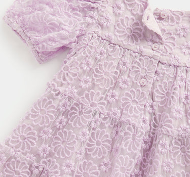Mothercare Purple Embroidered Tiered Dress