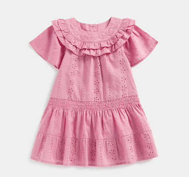 Mothercare Pink Broderie Smocked Dress