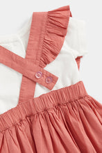 Load image into Gallery viewer, Mothercare Pink Pinny Dress, T-Shirt and Socks Set

