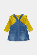 Load image into Gallery viewer, Mothercare Denim Pinny Dress and T-Shirt Set
