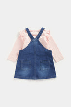 Load image into Gallery viewer, Mothercare Denim Pinny Dress and T-Shirt Set
