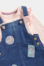 Load image into Gallery viewer, Mothercare Denim Pinny Dress and T-Shirt Set
