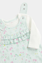 Load image into Gallery viewer, Mothercare Floral Dungarees and Bodysuit Set
