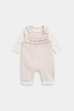 Load image into Gallery viewer, Mothercare My First Pink Mouse Dungarees And Bodysuit Set
