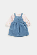 Load image into Gallery viewer, Mothercare Denim Pinny Dress, Bodysuit and Tights Set
