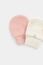 Load image into Gallery viewer, Mothercare Pink Bunny Baby Mitts - 2 Pack
