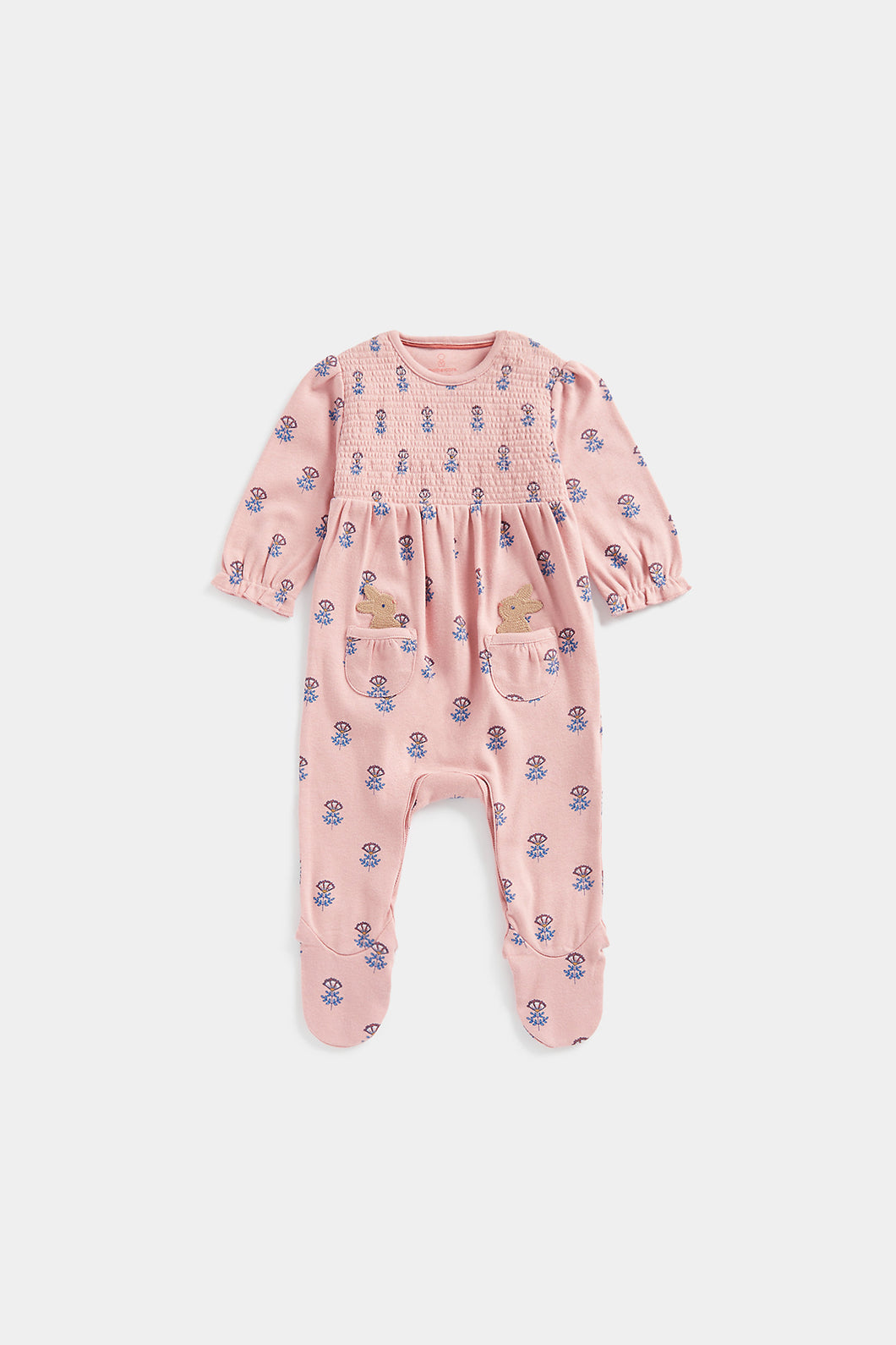 Mothercare Pink Smocked All-in-One