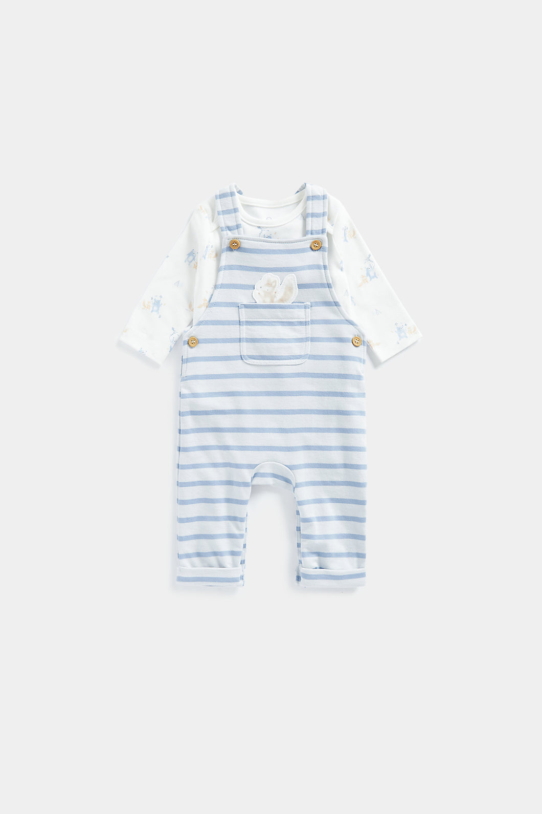 Mothercare My First Blue Dungarees And Bodysuit Set