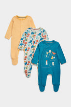 Load image into Gallery viewer, Mothercare Dinosaur Sleepsuits - 3 Pack
