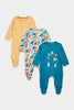 Mothercare Dinosaur Sleepsuits - 3 Pack