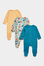 Load image into Gallery viewer, Mothercare Dinosaur Sleepsuits - 3 Pack
