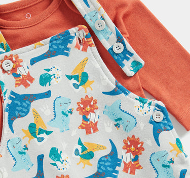 Mothercare Dinosaur Dungarees and Bodysuit Set