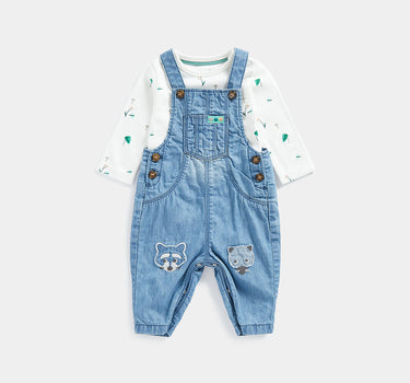 Mothercare Denim Dungaree and Long Sleeve Bodysuit
