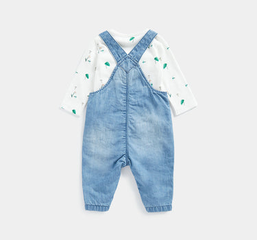 Mothercare Denim Dungaree and Long Sleeve Bodysuit