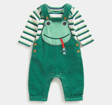 Mothercare Green Frog Cord Dungaree Set