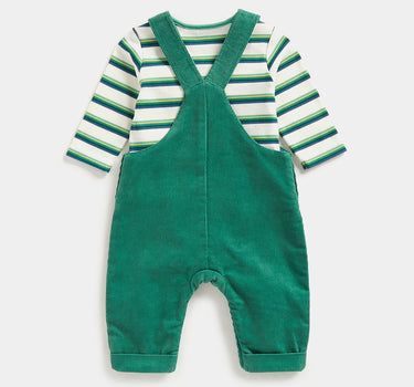Mothercare Green Frog Cord Dungaree Set