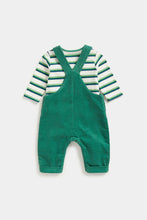 Load image into Gallery viewer, Mothercare Green Frog Cord Dungaree Set

