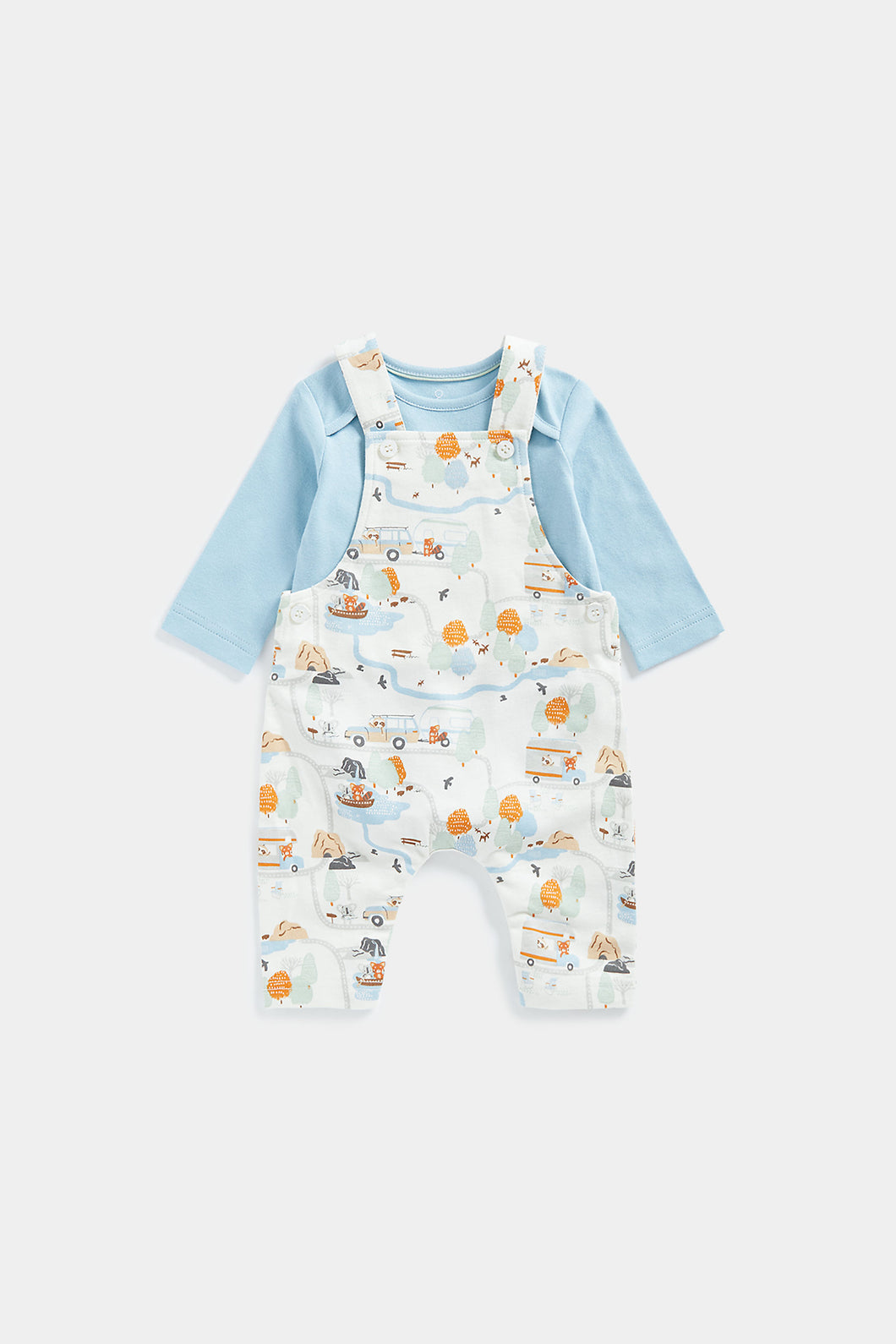 Mothercare Dungarees and Bodysuit Set