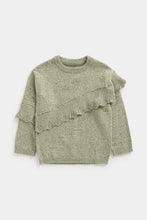 Load image into Gallery viewer, Mothercare Green Knitted Jumper with Frill
