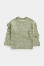 Load image into Gallery viewer, Mothercare Green Knitted Jumper with Frill
