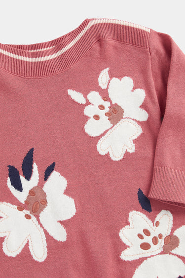 Mothercare Floral Knitted Dress and Tights Set