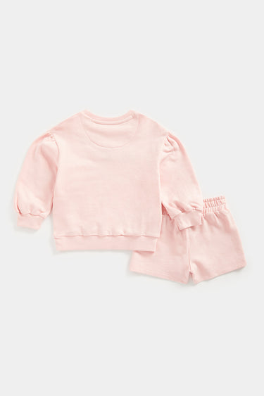 Mothercare Pink Sweat Top and Shorts Set