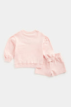 Load image into Gallery viewer, Mothercare Pink Sweat Top and Shorts Set
