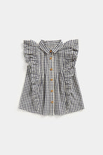 Load image into Gallery viewer, Mothercare Navy Gingham Frill Blouse
