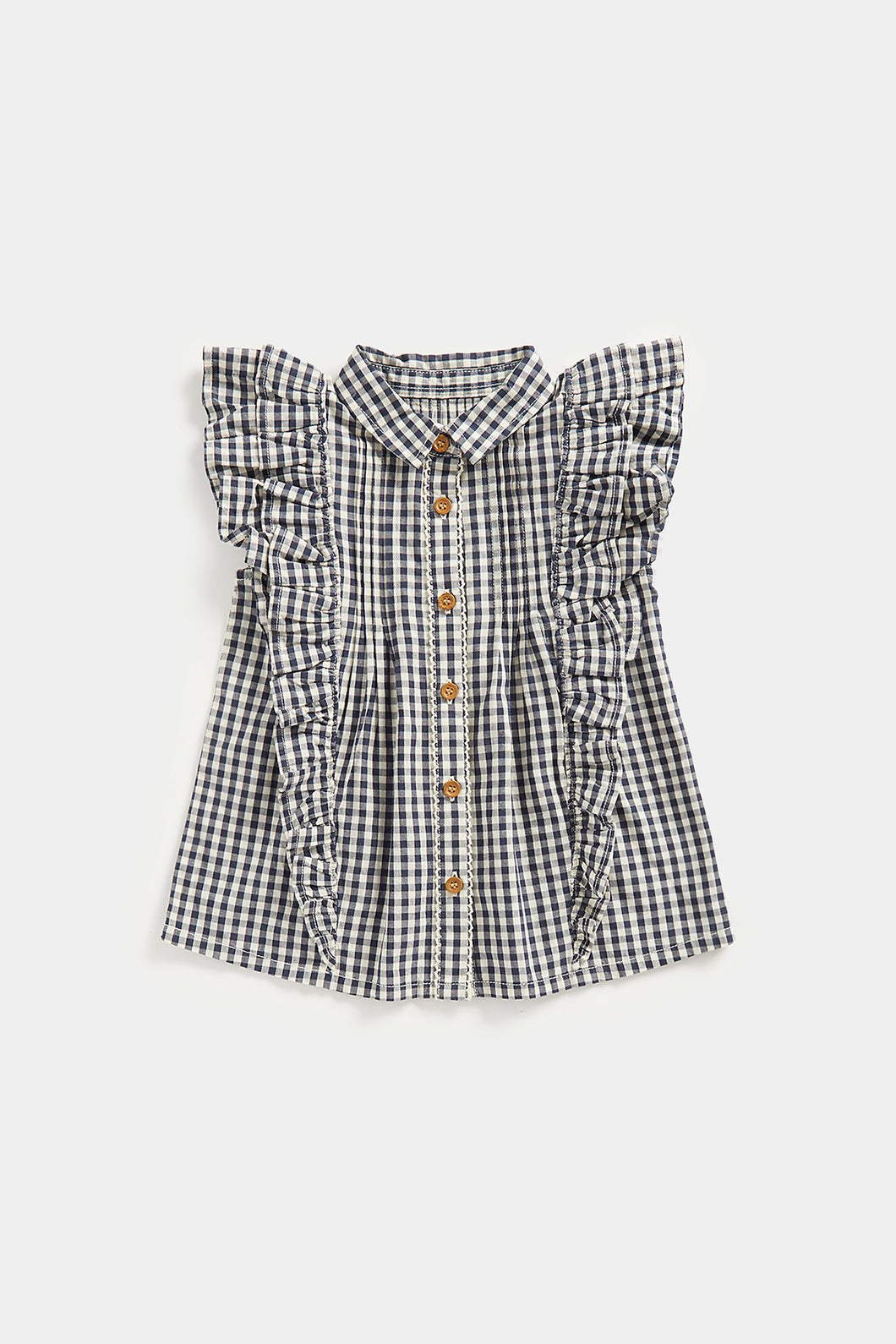Mothercare Navy Gingham Frill Blouse