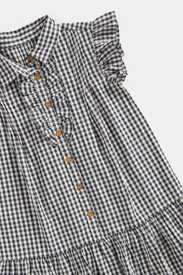 Mothercare Navy Gingham Shirt Dress