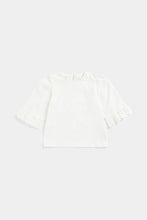 Load image into Gallery viewer, Mothercare White Broderie Frill T-Shirt
