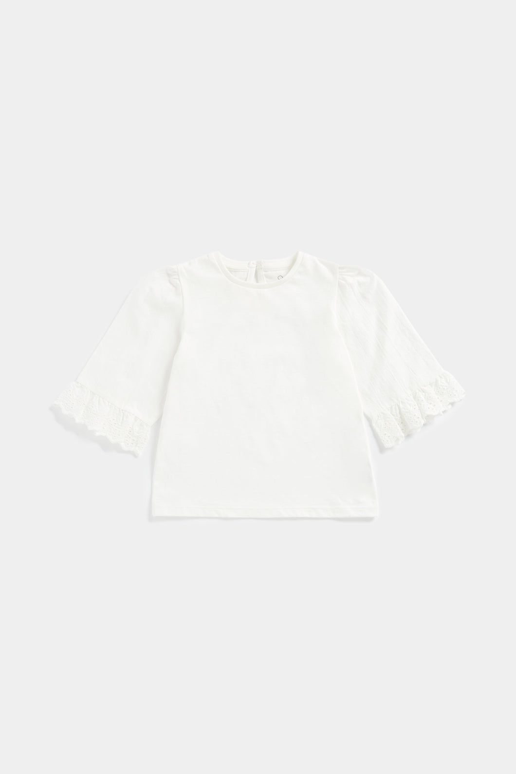 Mothercare White Broderie Frill T-Shirt