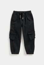 Load image into Gallery viewer, Mothercare Black Cargo Trousers
