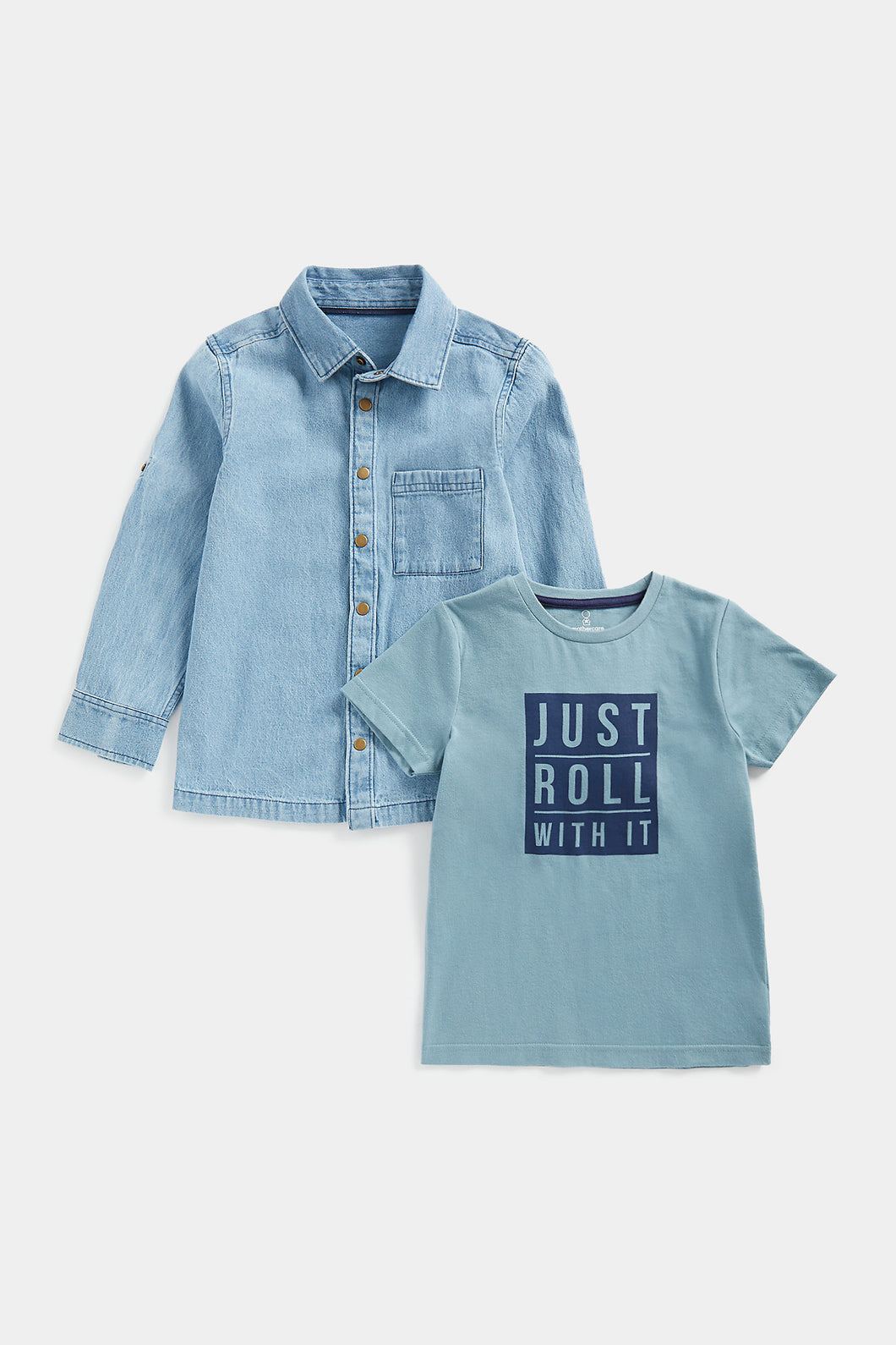 Mothercare Denim Shirt and T-Shirt Set