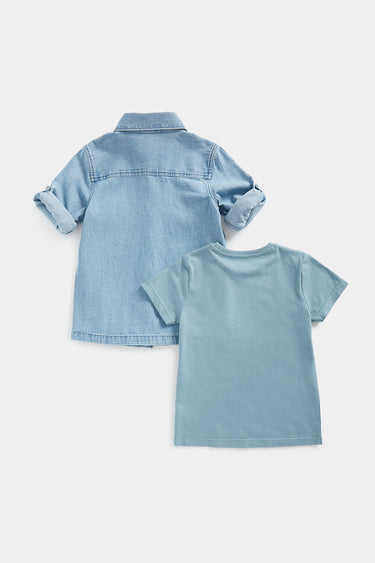 Mothercare Denim Shirt and T-Shirt Set