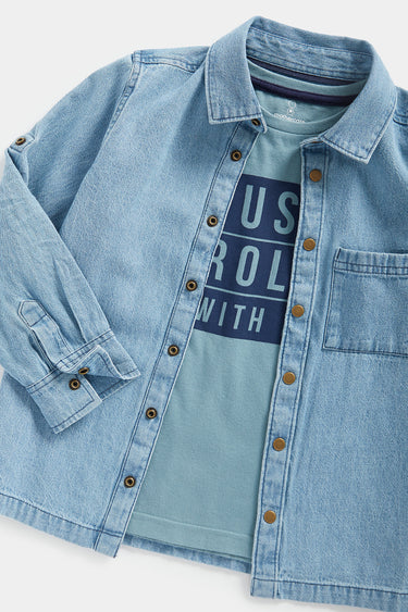 Mothercare Denim Shirt and T-Shirt Set