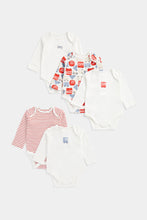 Load image into Gallery viewer, Mothercare Buses Long-Sleeved Baby Bodysuits - 5 Pack
