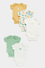 Load image into Gallery viewer, Mothercare Dinosaur Short-Sleeved Baby Bodysuits - 5 Pack
