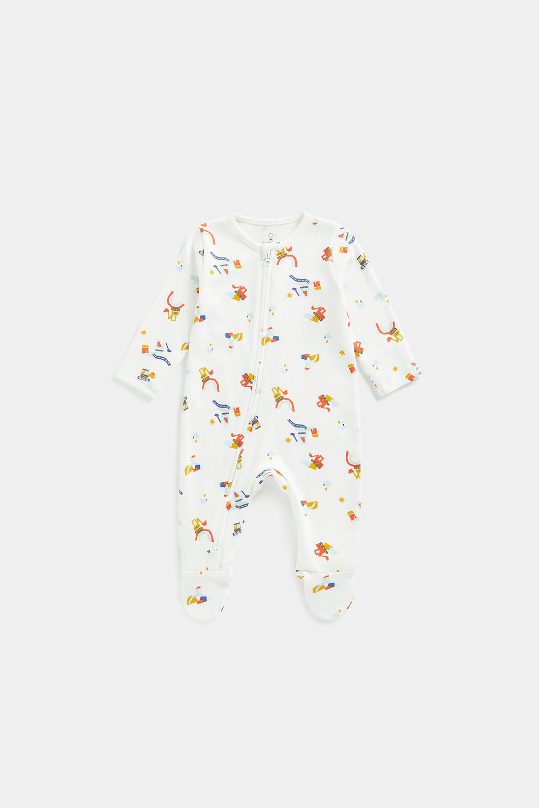 Mothercare Diggers Zip-Up Baby Sleepsuit