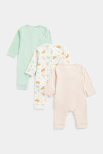 Load image into Gallery viewer, Mothercare Kitten Footless Baby Sleepsuits - 3 Pack
