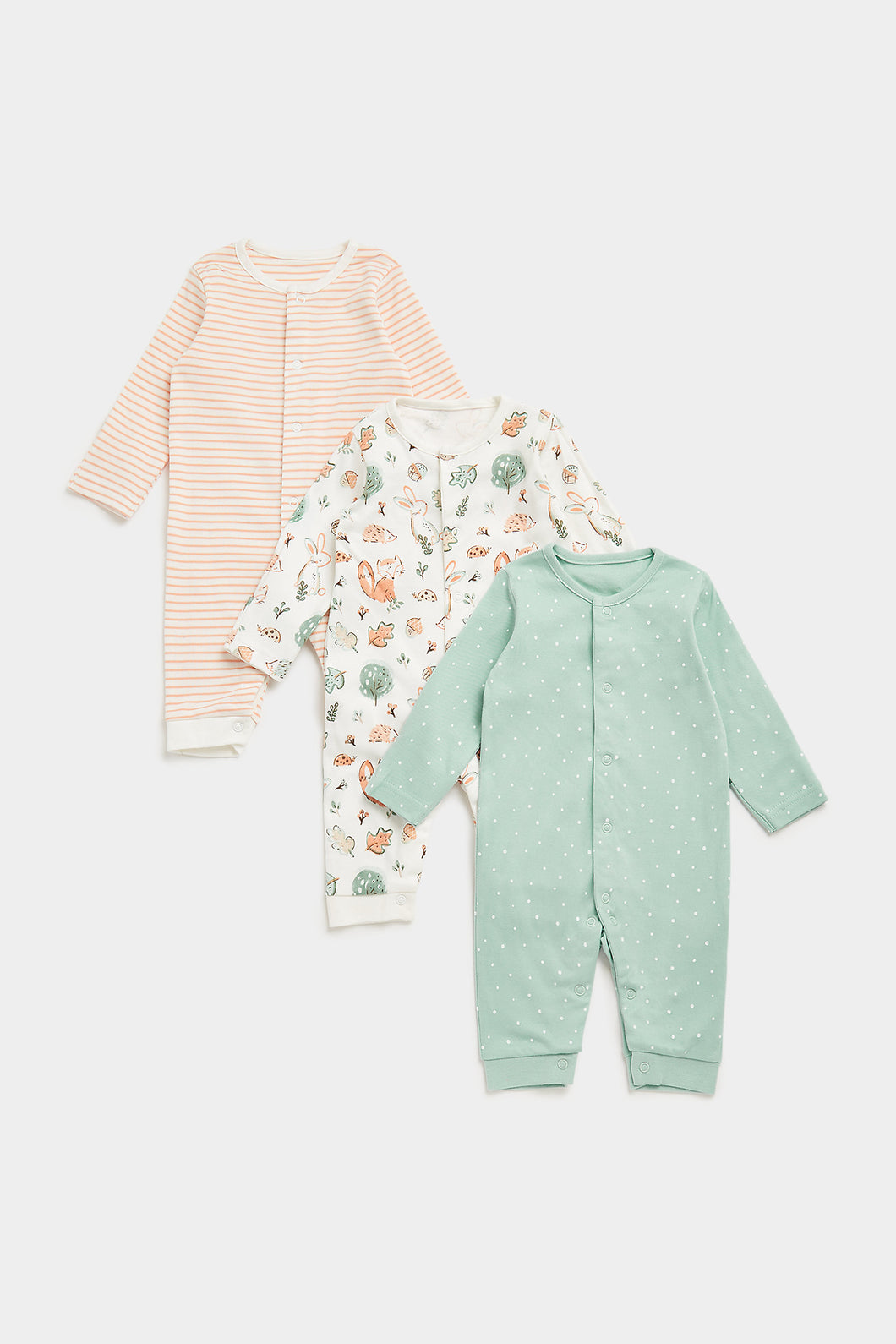 Mothercare Woodland Footless Baby Sleepsuits