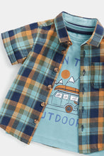 Load image into Gallery viewer, Mothercare Checked Shirt and T-Shirt Set
