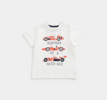 Mothercare White Race Car T-Shirt