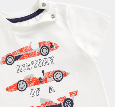Mothercare White Race Car T-Shirt