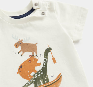 Mothercare White Animal Adventure T-Shirt