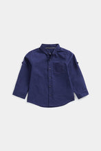 Load image into Gallery viewer, Mothercare Navy Cotton Shirt
