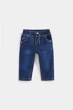 Load image into Gallery viewer, Mothercare Dark-Wash Ribbed-Waist Denim Jeans
