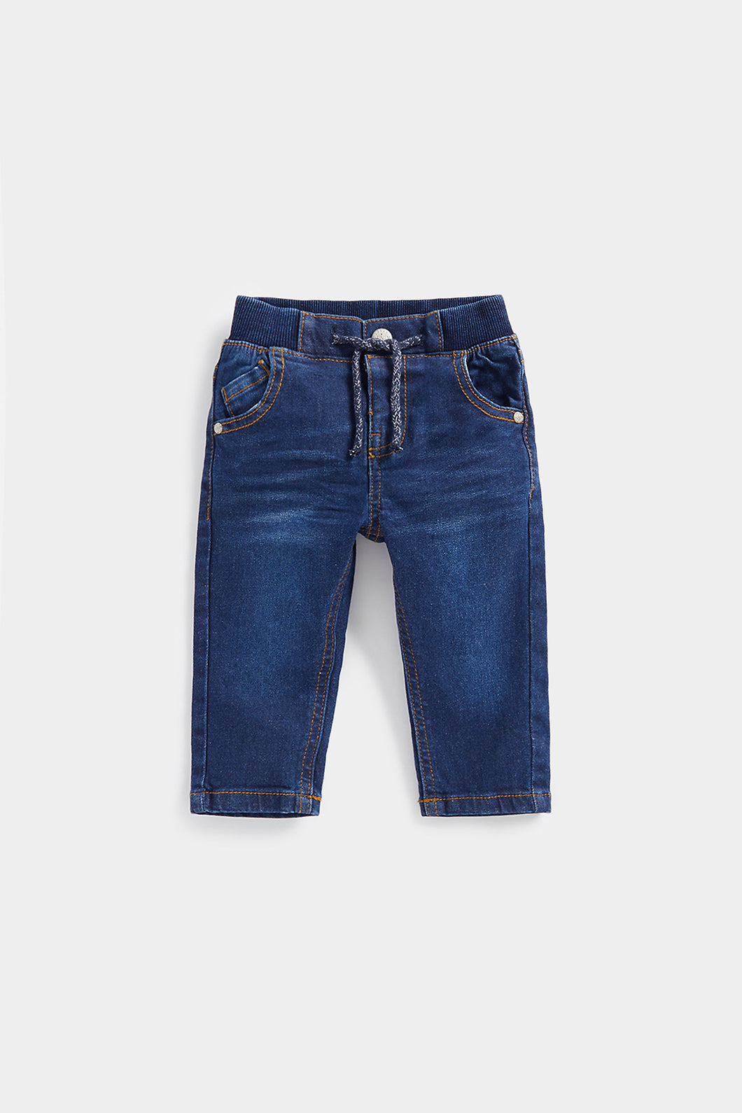 Mothercare Dark-Wash Ribbed-Waist Denim Jeans